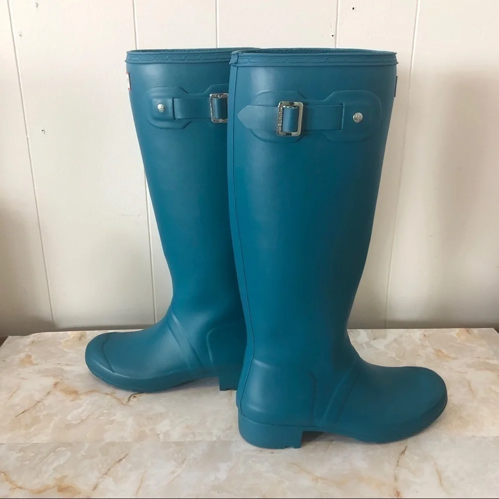 Hunter Teal Blue Rain Boots